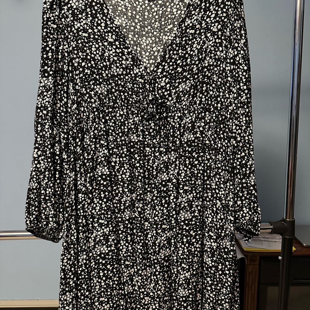 Black and White Floral Dress